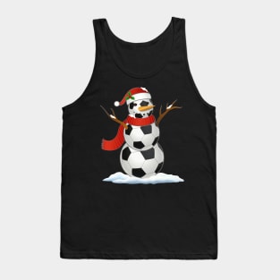 Soccer Santa Hat Snowman Christmas Lights Funny Xmas Squad Tank Top